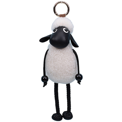 小羊肖恩真羊毛皮毛一体钥匙扣