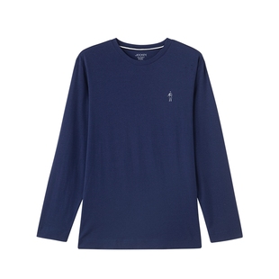 Jockey男士睡衣春秋上衣莫代尔棉长袖T恤青少年可外穿男士家居服