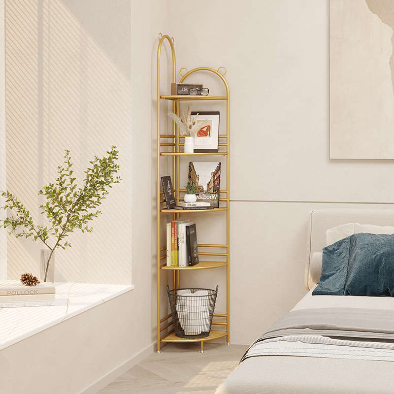 客厅转角置物架三角收纳柜墙角卧室落地拐角床头角柜小型极窄书架