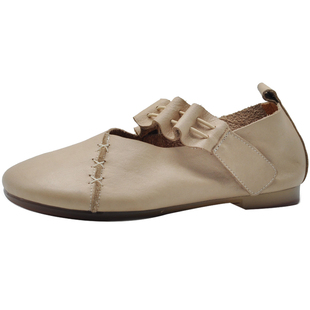 Artmu阿木原创真皮文艺花朵玛丽珍女鞋平底单鞋女2026新款豆豆鞋