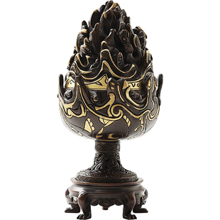 汉代仿古博山炉纯铜香炉家用室内檀香熏香炉高级感盘香炉中式摆件