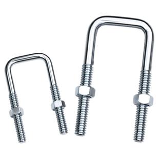 方型U型管卡直角螺栓丝卡扣抱箍加长固定器连接件方形镀锌M6M8M10