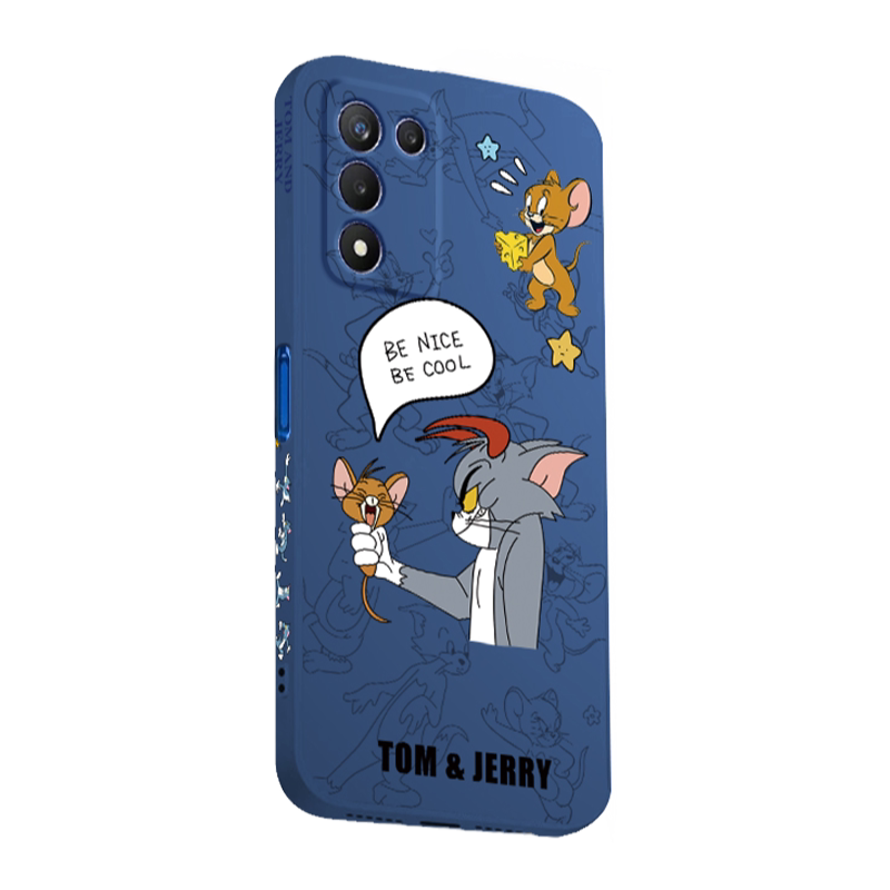 OPPO K10活力版手机壳oppok10新款防摔猫和老鼠男生直边液态硅胶5G软壳全包超薄女款手机套k10网红PERM10外壳