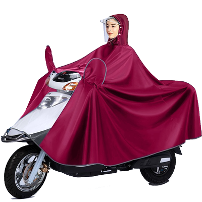 电动车加大加厚防暴雨长款雨披