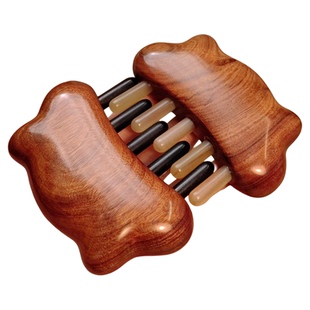 【卖檀翁】小熊酸枝木云朵按摩梳 头部经络梳牛角梳插齿按摩梳