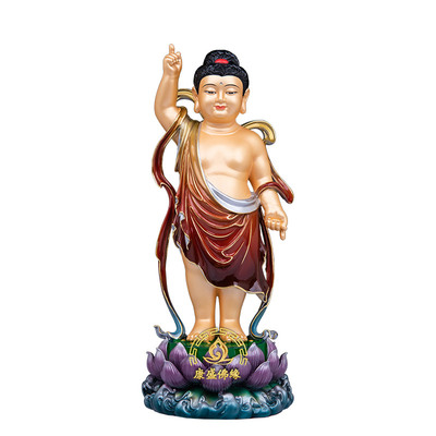 太子佛神像黄铜古彩寺庙供奉摆件