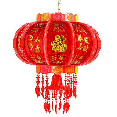 新款新年旋转灯笼七彩LED走马灯