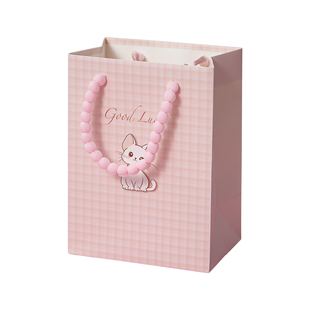 高档礼袋可爱小猫袋子卡通手提袋加厚礼品袋纸袋子生日礼物包装袋