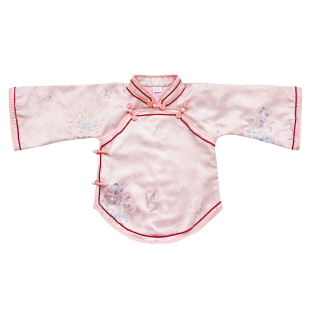 叙罗儿童倒大袖旗袍式古法上衣春秋季中式童装外套女童民国风汉服