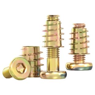 家具螺丝紧固件内外牙螺母床连接件桌椅柜子木板预埋螺帽配件M6M8