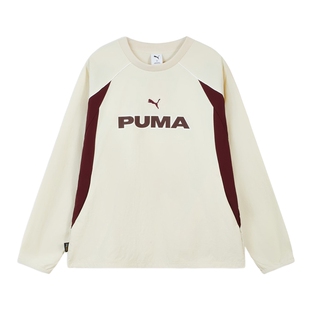 PUMA彪马夏季新款男女休闲运动服宽松复古简约圆领卫衣636281-87