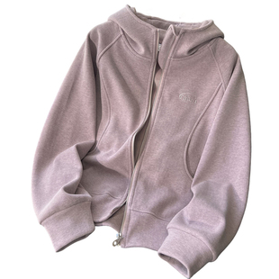 加绒连帽外套女加厚秋冬季2025新款爆款独特漂亮巨好看的初冬短款