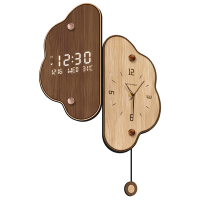 云朵转角挂钟数显钟表
