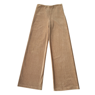 卡其色复古弹力灯芯绒裤子女老钱风阔腿裤慵懒风金丝绒无痕直筒裤