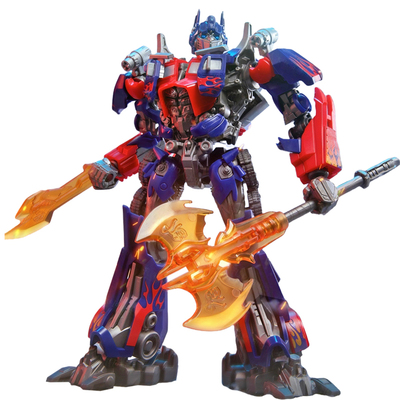 布鲁可飞翼擎天柱变形金刚积木人