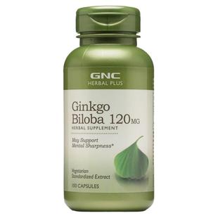 现货美国生产GNC健安喜银杏精华胶囊120mg100粒ginkgo biloba大脑