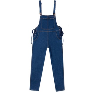 背带裤孕妇秋冬套装两件套宽松大码牛仔可调节外穿冬款加绒加厚女