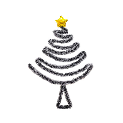 圣诞节装饰彩带毛条圣诞树挂饰