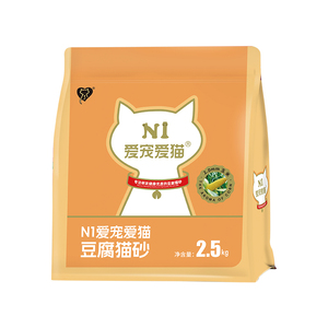 N1爱宠爱猫豆腐猫砂2.5kg除臭