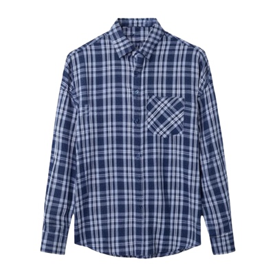 复古格纹衬衫外套女春秋季