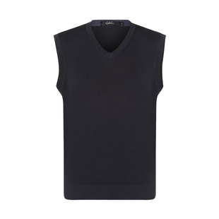 SATCHI沙驰男装男士毛背心春季新款羊毛保暖打底衫V领马甲男