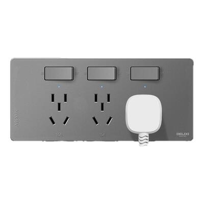 德力西拓展插座86型多功能转换器多孔十五带开关10A转16A插座灰色