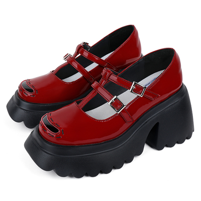 甜美少女玛丽珍厚底鞋复古小皮鞋