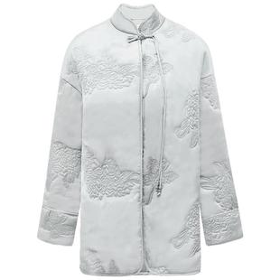 COCOBELLA新中式刺绣轻型棉衣棉服女立领缎面夹棉厚外套MF3002-2