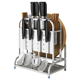 304不锈钢砧板架切菜板架台面厨房置物架黑色收纳锅盖架案板架子