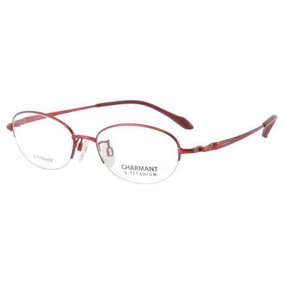 charmant夏蒙女士半框钛合金眼镜