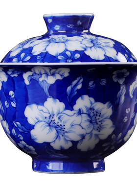 景德镇沐茗窑手绘杜鹃花整套茶具