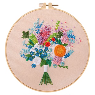 刺绣diy手工自绣材料包法绣欧式立体绣品苏绣初学者丝带绣自绣花