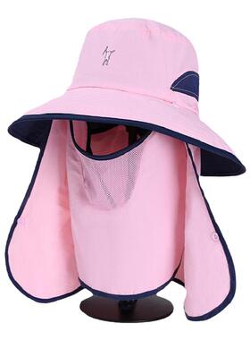 户外遮脸防晒帽子女春秋夏季