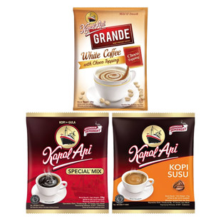 印尼火船咖啡KAPAL API火船牌加奶速溶条装咖啡kopi susu31g*10包