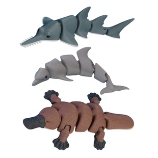 2026跨境爆款3D打印小动物关节灵活新款仿真鲨鱼虎鲸儿童玩具创意