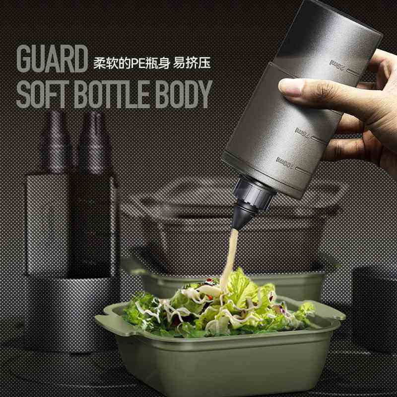 带刻度挤压调料瓶户外露营盒调味分装沙拉酱三合一瓶套装酱调料挤