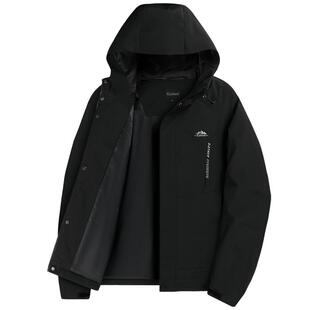 【三防科技】卡宾户外连帽长袖夹克男秋季休闲防风防水风衣外套