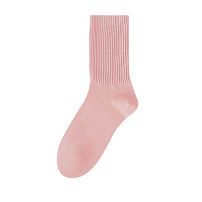 韩玛斯纯棉吸湿透气春秋中筒袜女