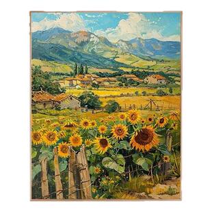 【梵高麦田里】diy数字油画风景花卉手工画画填色解压客厅装饰画