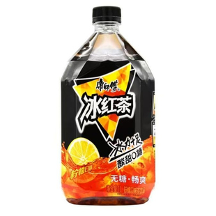 康师傅冰红茶无糖柠檬口味整箱大瓶1L*4瓶实惠大牌夏季解暑茶饮品