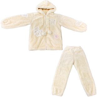 Bananagirl睡衣女款冬季加厚珊瑚绒可爱卡通短款两件套家居服套装