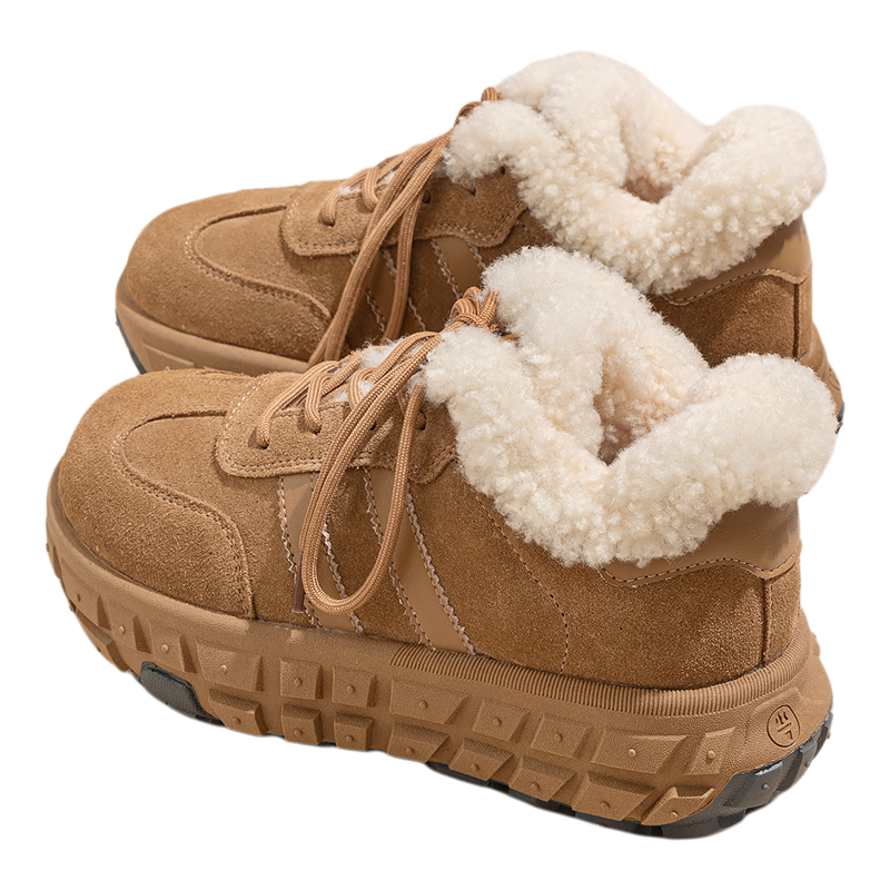 轮胎厚底雪地靴女2025新款冬季加绒毛毛鞋女款保暖内增高雪地棉鞋