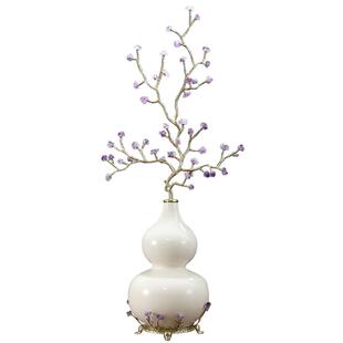 紫水晶发财树高级葫芦摆件客厅招财乔迁高档玄关入户装饰紫气东来