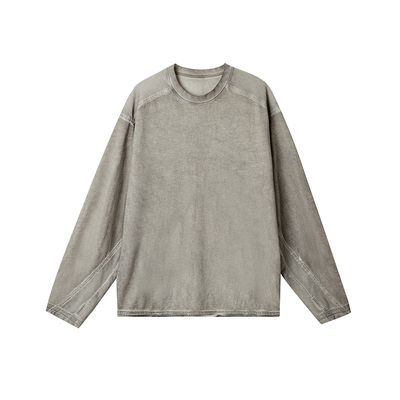 脏染破坏风长袖T恤原始情绪