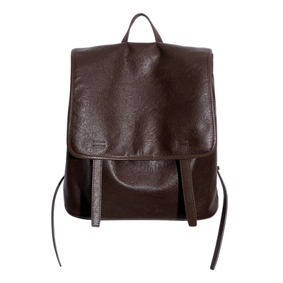 头层植鞣牛皮双肩包女大容量