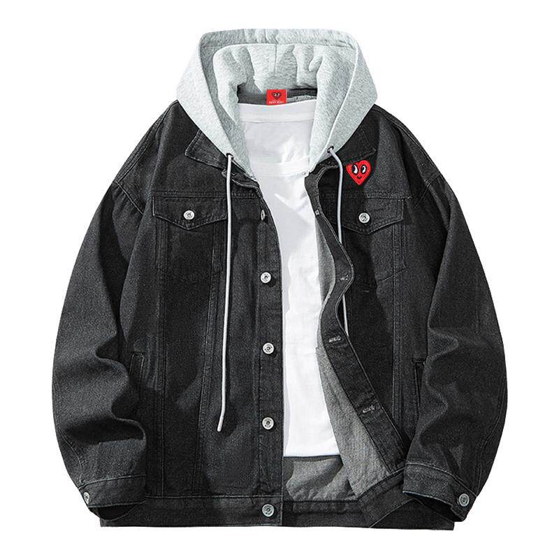 查尔斯桃心爱心牛仔夹克