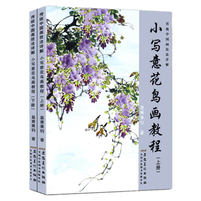 小写意花鸟画教程上下册全2本传统水墨画技法详解皇甫秉钧著零基础国画教材初级国画山水教材中国画牡丹花鸟画入门成人自学国画书