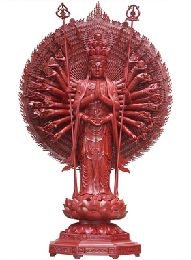 香樟木雕千手眼观世音菩萨佛像