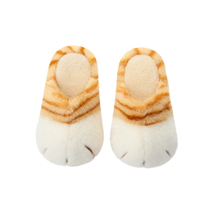 chikoku雪球猫爪棉拖鞋女秋冬新款情侣居家宿舍保暖地板毛毛拖男