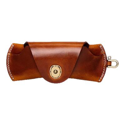 美式复古真皮质感眼镜盒男士